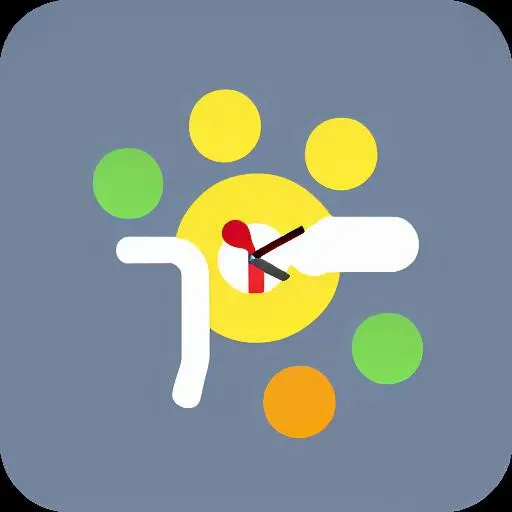 smiling clock, minimalist, in style of SKSKS app icon