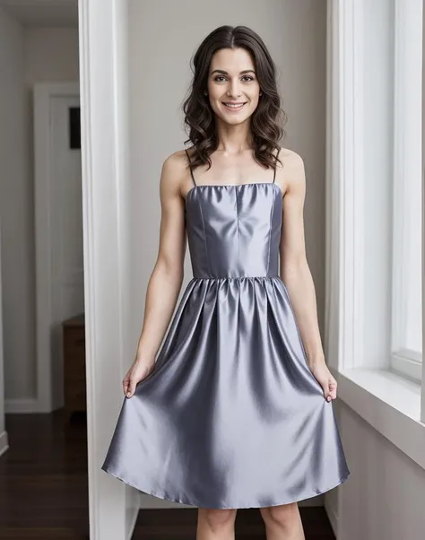 standing,posing for a picture, a slender thin 45yo man, medium length hair, make up, crossdressing in a petticoat silk dress, <lora:breastsizeslideroffset:-1.6> <lora:gender_slider_v1:-1.4>, caught in his appartment <lora:muscle_slider_v1:2> <lora:è¸é¨è°æ´:-1>