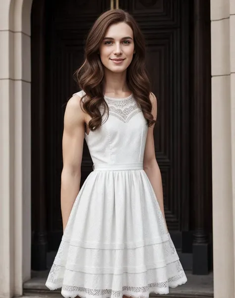 standing,posing for a picture, a slender thin 45yo man, medium chestnut length hair, make up, angular jawn crossdressing in a petticoat silk dress, <lora:breastsizeslideroffset:-1.4> <lora:gender_slider_v1:-1.4>, caught in his appartment <lora:muscle_slider_v1:2> <lora:è¸é¨è°æ´:-1>