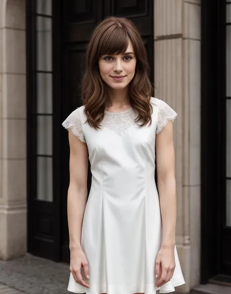 standing,posing for a picture, a slender thin 28yo man, medium chestnut length hair, blunt bangs, angular jaw, crossdressing in a petticoat silk dress, <lora:breastsizeslideroffset:-1.4> <lora:gender_slider_v1:-1.1> <lora:muscle_slider_v1:1.5> <lora:è¸é¨è°æ´:-1>, in an old european city