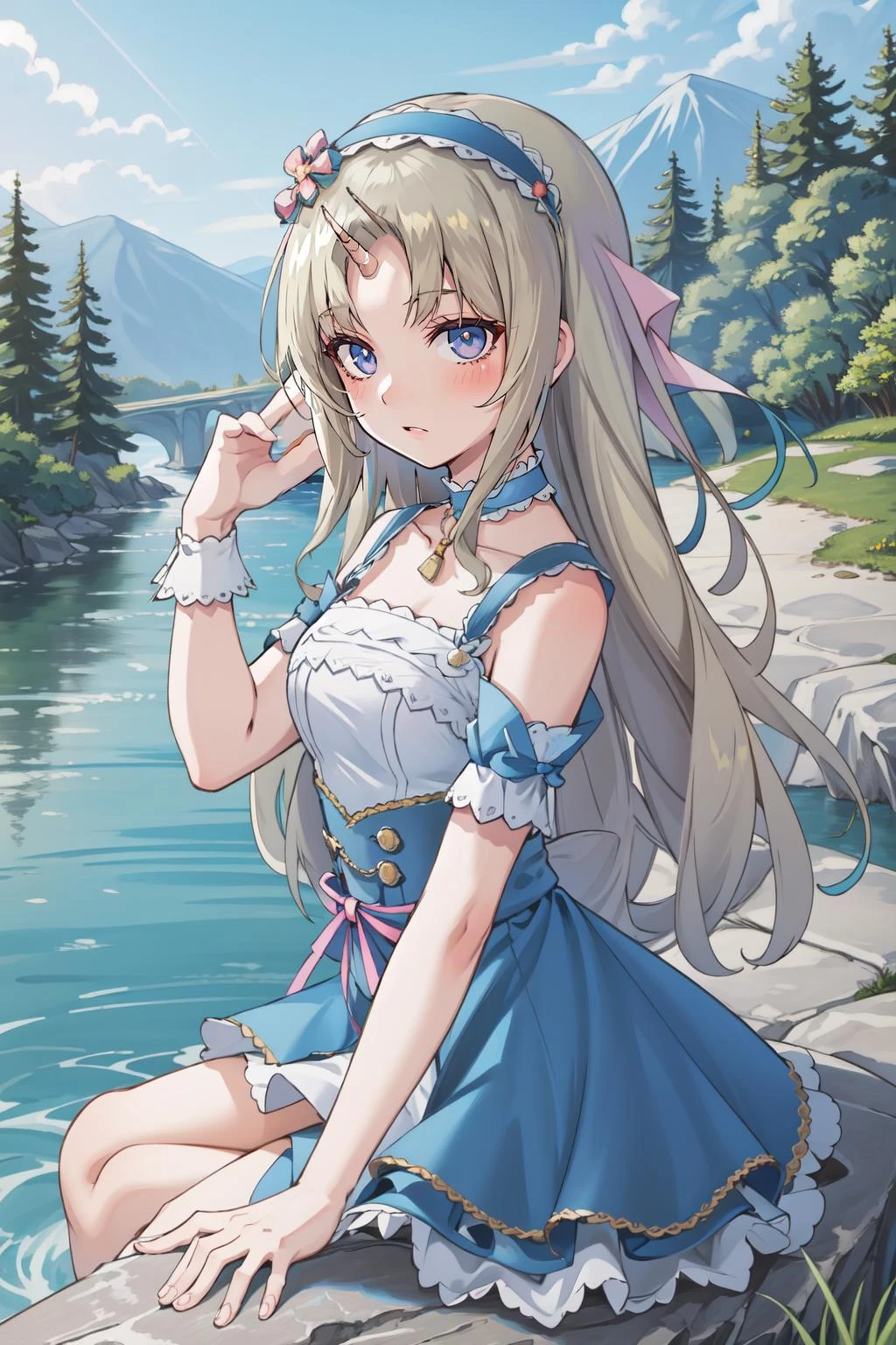 (masterpiece, best quality), intricate details,
1girl, <lora:civia-10:0.8> civia , horn,
outdoors, river, rocks, rapids,