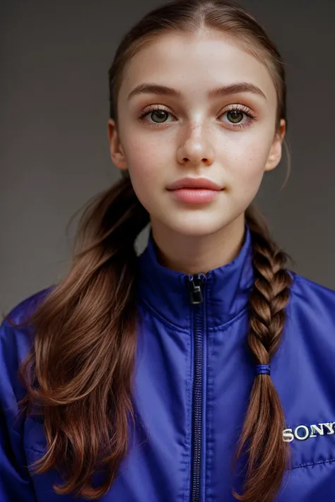 portrait of skswoman, sadness , wearing jumpsuit , with Side braid , background spring epic (photo, studio lighting, hard light, sony a7, 50 mm, matte skin, pores, colors, hyperdetailed, hyperrealistic), <lyco:Olivia Casta:1.1>