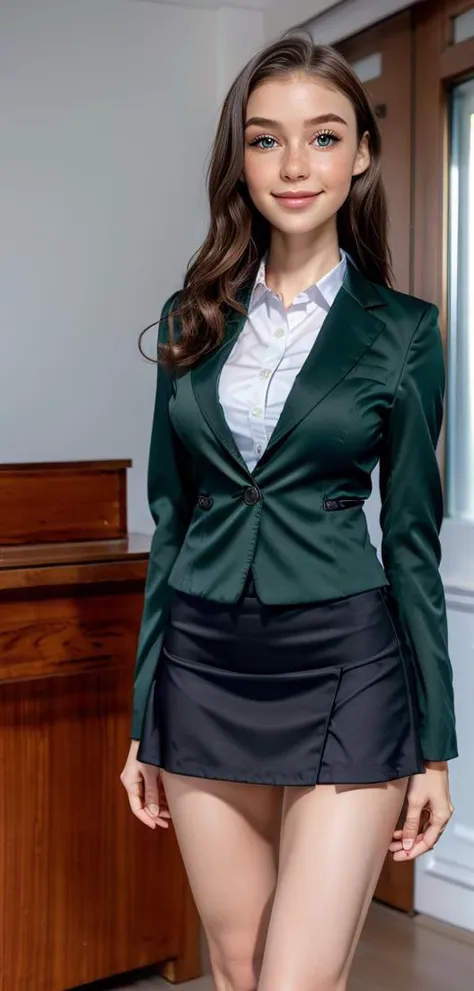 (8k, RAW photo, best quality, masterpiece:1.2), (realistic, photo-realistic:1.37), ultra-detailed,(detailed beautiful girl:1.4),1 girl,slender,<lora:Sexy office lady:0.8>Sexy office lady,office,((dark suit,jacket,skirt)),((micro mini skirt)),looking at viewer<lora:Daisy Ridley:1>(skswoman,mid hair,green eyes)