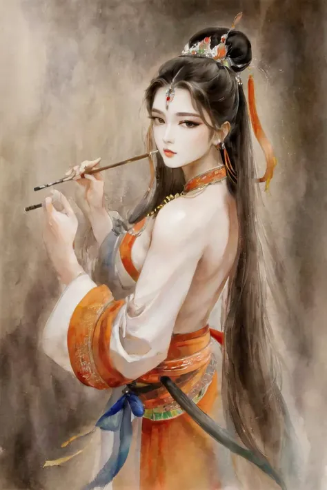 masterpiece, best quality, 1girl, <lora:kwFemale_Beta40-SDXL_v1:1>, <lora:PAseer-SDXL-Echoes of the Verdant Twilight:0.6>, TRADITIONAL ART