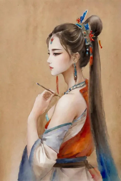 masterpiece, best quality, 1girl, <lora:kwFemale_Beta40-SDXL_v1:1>, <lora:PAseer-SDXL-Echoes of the Verdant Twilight:0.6>, TRADITIONAL ART