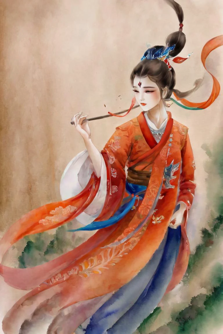 masterpiece, best quality, 1girl, <lora:kwFemale_Beta40-SDXL_v1:1>, <lora:PAseer-SDXL-Echoes of the Verdant Twilight:0.7>, TRADITIONAL ART