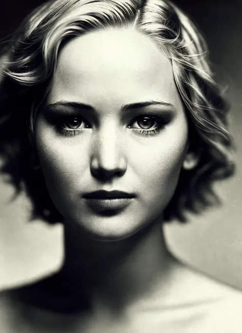 A 1930s professional photograph of sks woman, ((detailed face)), (High Detail), Sharp, 8k, ((bokeh)), <lora:locon_jenniferlawrence_v1_from_v1_64_32:1.3>