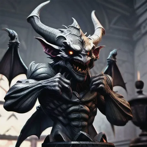 gargoyle, ((HoldingACupofCoffee)), amusing , 5pm,