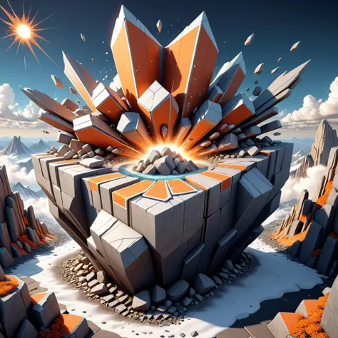isometric style (Professional 3D rendering:1.3) of (Graphic novel:1.3) <lora:Island_Generator_Update:1> isometric isometric isometric isometric isometric isometric isometric isometric isometric isometric iso, isometric game asset, 3 d render stylized, stylized 3d render, not isometric, isometric game art, 3 d stylize scene, 3d landscape, 3 d landscape, 3 d icon for mobile game with background arafed image of a large explosion of white and orange rocks, 3d digital art 4k, 4k highly detailed digital art, surreal 3d render, 3d abstract render overlayed, epic 3d abstract model, intricate artwork. octane render, 3d fractal background, 3d rendered in octane, 3d rendered in octane, abstract 3d artwork, no humans, scenery, sky, debris, cloud,CGSociety,ArtStation . vibrant, beautiful, crisp, detailed, ultra detailed, intricate