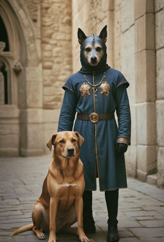 ((spectacular analog color film photo of dogman with dog head on man body))((Christopher, dogheaded saint)(medieval mandog canine-human hybrid canid cynocephalus))
<lora:LCM-LoRA-XL_V1:0.21>
<lora:SDXLHighDetail_v5:0.3>
<lora:ral-exposure:0.3> ral-exposure
<lora:Essenz-BetterPhotography-XL_V1-2:0.3>
<lora:Great-Lighting-XL_V1:0.7>