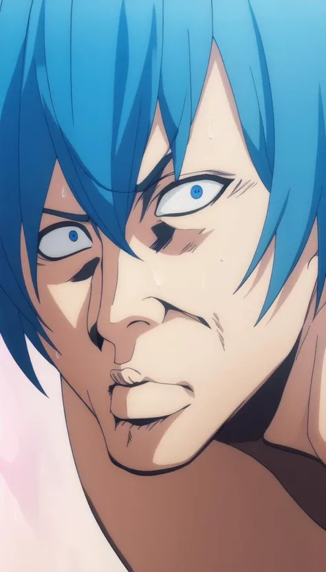 masterpiece, best quality, <lyco:cringe_face:1.0>, cringe_face, Blue eyes, Full body