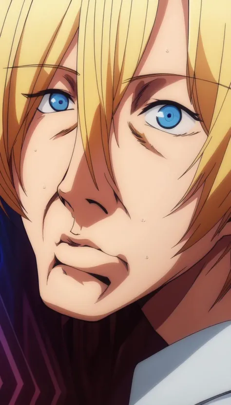 masterpiece, best quality, <lyco:cringe_face:1.0>, cringe_face, Blue eyes, Full body