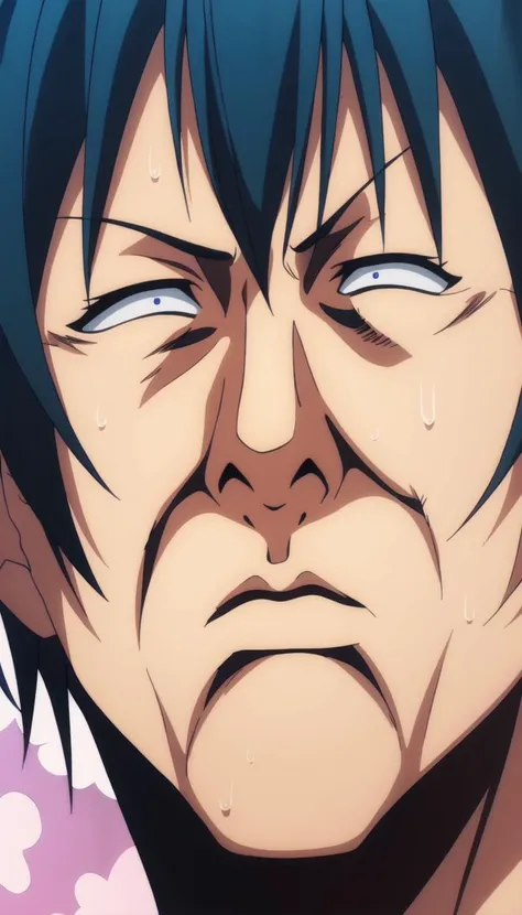 masterpiece, best quality, <lyco:cringe_face:1.0>, cringe_face, Blue eyes, Full body, Shocked