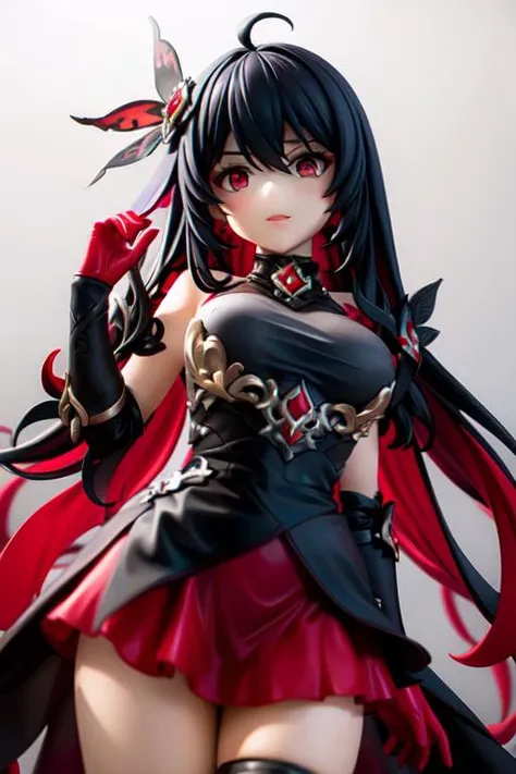 <lora:sc_nyx:1> sc_nyx, red eyes, large breasts, cleavage, hand up,