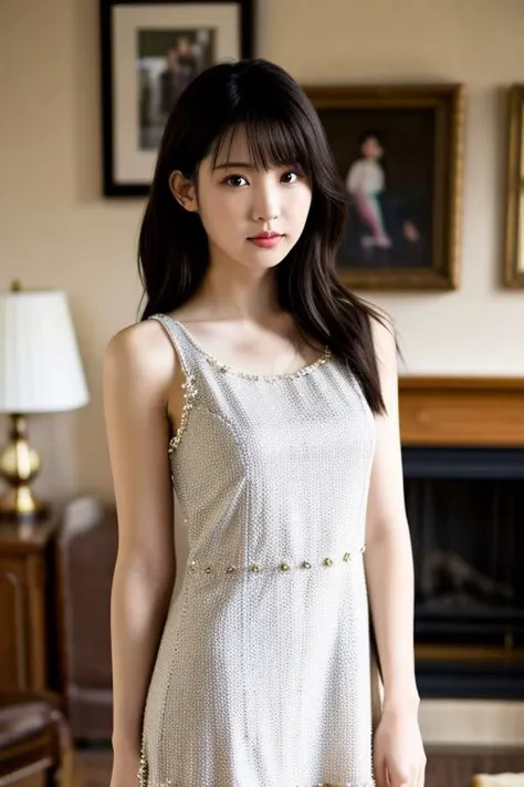 1girl, Embellished shift dress with fringe details, living room,upper body,
HWGIRL,<lora:Hwgirl_V07:0.9>,