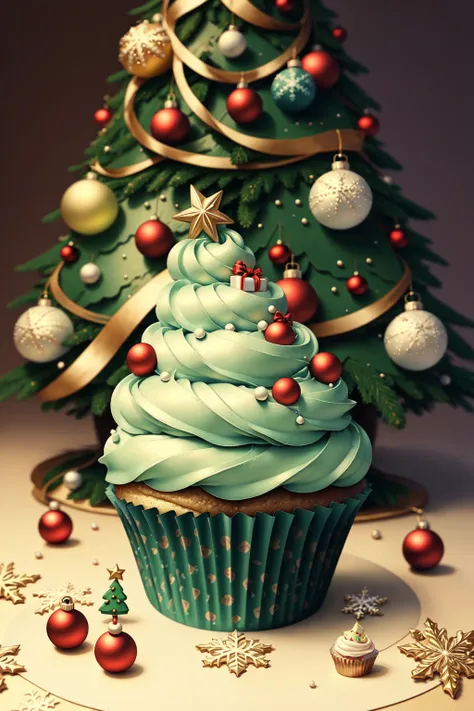 <lora:ChristmasFood:0.8> ChristmasFood, Christmas tree cupcakes