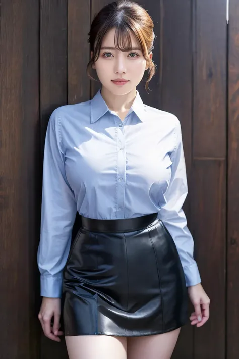 1girl, rihomatsumoto_jav, breasts, single hair bun, parted lips, bangs, <lora:JAV_riho_matsumoto_v1_epoch_12:0.8>
wearing shirt, black skirt, highwaist,
looking at viewer, shot using canon DSLR, cowboy shot,
detailed body, attractive body, perfect human body, realistic face,
(ultimate quality, masterpiece, highres:1.0), realistic:1.6, photorealistic,
