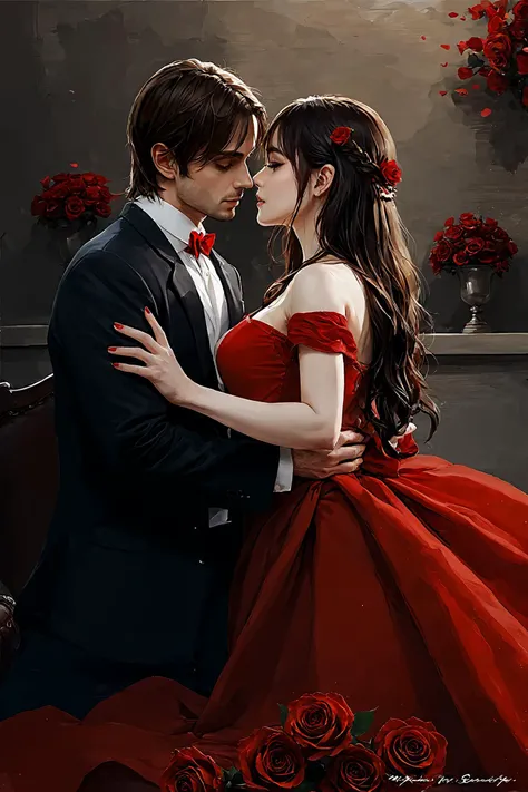 masterpiece, best quality, 1girl, <lora:kwFemale_Beta40-SDXL_v1:1>, red, valentine, love, couple