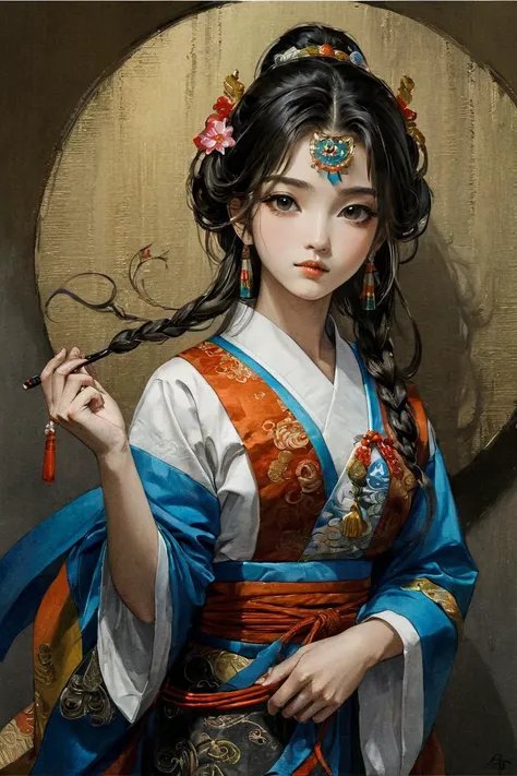 masterpiece, best quality, 1girl, <lora:kwFemale_Beta40-SDXL_v1:1>, <lora:PAseer-SDXL-Echoes of the Verdant Twilight:0.2>, TRADITIONAL ART, saibo