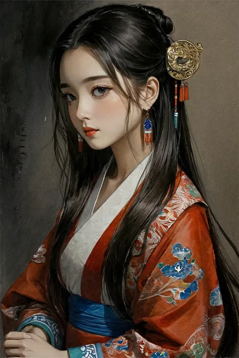 masterpiece, best quality, 1girl, <lora:kwFemale_Beta40-SDXL_v1:1>, <lora:PAseer-SDXL-Echoes of the Verdant Twilight:0.2>, TRADITIONAL ART, saibo