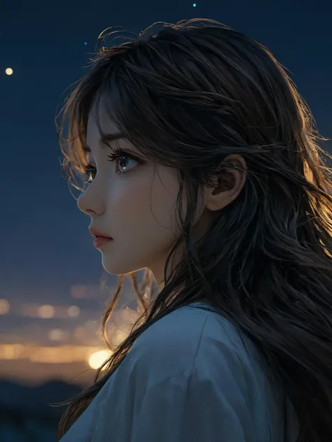 masterpiece,illustration,best quality,extremely detailed CG unity 8k wallpaper,original,high resolution,oversized documents,portrait,extremely delicate and beautiful girl,((waifu:1.4)),1girl,solo,messy hair,hair flowing in the wind,very long hair,beautiful detail eyes,jewel eyes,glowing circle pupils,golden eyes,good lighting,ray tracing,sparkling,staring at sunset at dusk,depth of field,profile,
latin america,
<lora:kwFemale_Beta40-SDXL_v1:1>