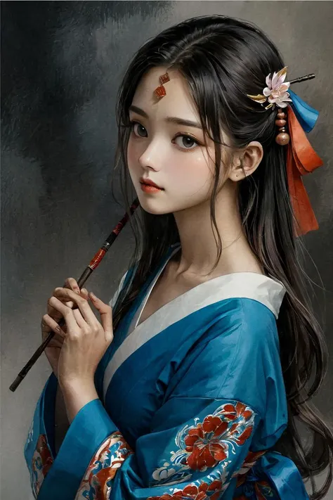 masterpiece, best quality, 1girl, <lora:kwFemale_Beta40-SDXL_v1:1>, <lora:PAseer-SDXL-Echoes of the Verdant Twilight:0.2>, TRADITIONAL ART, saibo