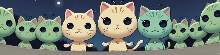 score_9, score_8_up, score_7_up, source_anime, 6girls, a empty parking lot at night, <lora:Chulip:0.7> chulip, chibi, flat shading, close up shot of a green alien fuzzy kitten cat with alien antenna grimacing and squinting at the viewer sitting in a empty parking lot at night, close up shot, wide angle shot, depth of field, cat, kitten, alien <lora:Glorp_Bingo_Mega_Mix-000013:0.3> glorpbingomegamix1