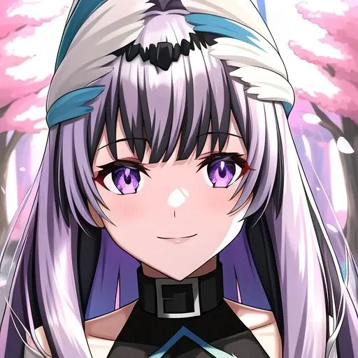 veyle_engage, sky, outdoor, 1girl, purple eyes, solo, smile, forest, hello