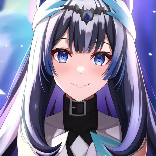 Veyle_Engage, 1girl, solo, looking at viewer, blue eyes, blue hair, smile, closed mouth, beanie, hairclip, kneehighs, scarf
