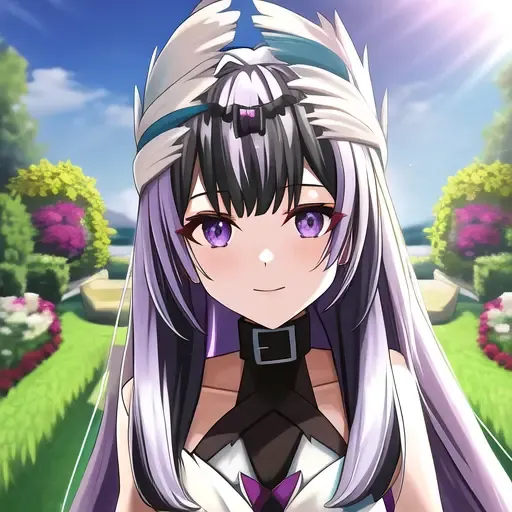 veyle_engage, garden, 1girl, purple eyes