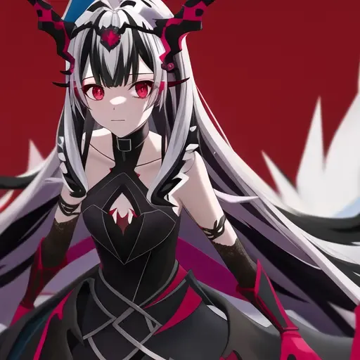 veyle_engage_evil, veyle_engage, 1girl, solo, closed mouth, hairclip, red_eyes
