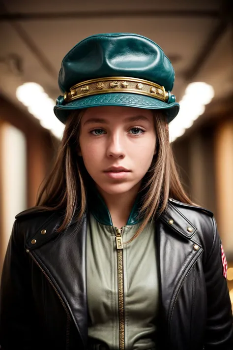 <lora:ChastityLynn_v1.0:1>
<lora:epiNoiseoffset_v2:1>
by Chuck Close, 1girl, solo, rule of thirds, perfect compostion, detailed hair and face, detailed eyes, pupils
perfect face, detailed nose, cheeks, (lips:1.2), ears,
The sci-fi adventurer wears a tailored jumpsuit with brass detailing, featuring aviator-inspired elements. A leather bomber jacket complements the look, adorned with subtle gears and dials. A wide-brimmed hat with a built-in communicator completes the ensemble.
highly detailed, natural lighting, <lora:add_detail:1>