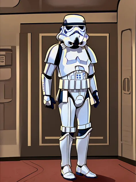 full body standing, <lora:Stormtrooper:1> stormtrooper, helmet, armor, <lora:star_wars_offset:0.9> from Star Wars, millennium falcon interior, <lora:klimspreestyleV1.2:.9> klimspreestyle <lora:picxer_real:0.7>cinematic,<lora:more_details:0.5>