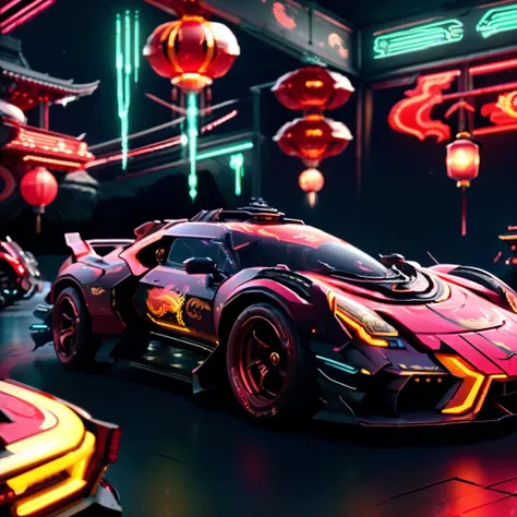 masterpiece,absurd resolution,epic scenery,futuristic cyberpunk dragon pattern car,,dragon pattern on car,western dragon style car,lantern and firework in backround,epic,LunarValentineStyle,zxrspc,TerrranAI.<lora:LunarValentineDragonStyle:1>, <lora:TerranAIv2:0.6>, <lora:FuturisticAircraftSpacecraftGeneratorConcept:0.6>,epic photo shot,night,on the futuristic road, yellow style,yellow neon glowin lights on car