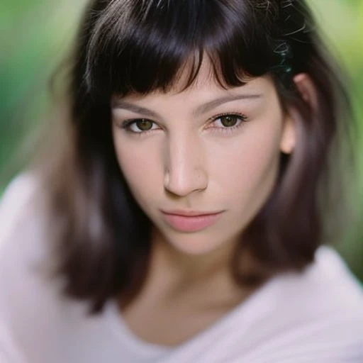 35mm leica photograph of <lora:t0ki0:1>, close-up portrait, (sharp focus:1.2), attractive young woman, (beautiful face:1.1), detailed eyes, (smile:0.7), (medium breasts:0.8), (toned body:1.2), shiny (brown hair:1.1), depth of field. 4K, HDR. by (James C. Christensen:1.2|Jeremy Lipking:1.1), kodak portra