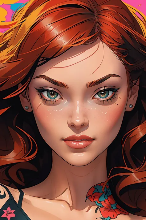 portrait of  DEN_maud_SG, 1girl, DC_hero_girl, looking at viewer, (masterpiece, best quality, ultra-detailed, best shadow),, sticker of a girl from dc comic, Kim Jung gi, freedom, soul, digital illustration, comic style, centred, approaching perfection, dynamic, highly detailed, watercolour painting, artstation, concept art, smooth, sharp focus, illustration, art by Carne Griffiths and Wadim Kashin ,