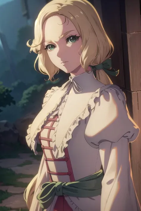 castlevaniamaria, <lyco:castlevaniamaria-lyco-nochekaiser:1>,
castlevaniamaria, long hair, blonde hair, (green eyes:1.5), hair bow, bow, green bow, low ponytail,
BREAK long sleeves, dress, puffy sleeves, pink dress, sash, green sash, collar, white collar,
BREAK looking at viewer, full body,
BREAK outdoors, night, sky,
BREAK <lyco:GoodHands-beta2:1>, (masterpiece:1.2), best quality, high resolution, unity 8k wallpaper, (illustration:0.8), (beautiful detailed eyes:1.6), extremely detailed face, perfect lighting, extremely detailed CG, (perfect hands, perfect anatomy),