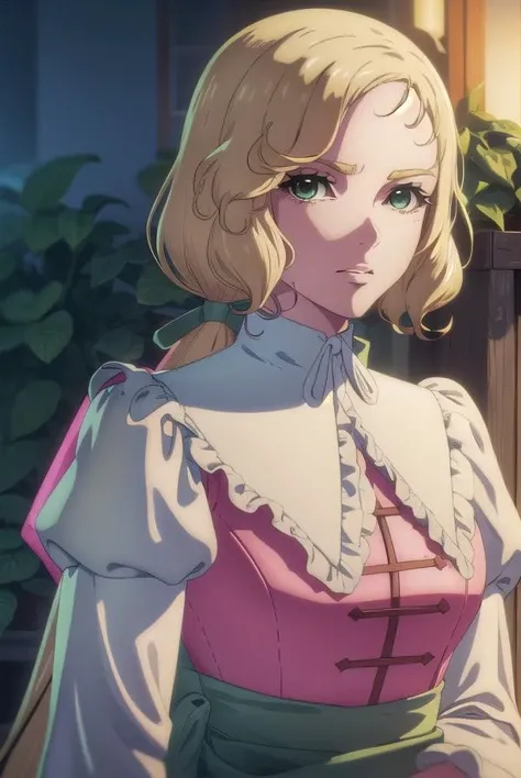 castlevaniamaria, <lyco:castlevaniamaria-lyco-nochekaiser:1>,
castlevaniamaria, long hair, blonde hair, (green eyes:1.5), hair bow, bow, green bow, low ponytail,
BREAK long sleeves, dress, puffy sleeves, pink dress, sash, green sash, collar, white collar,
BREAK looking at viewer, full body,
BREAK outdoors, night, sky,
BREAK <lyco:GoodHands-beta2:1>, (masterpiece:1.2), best quality, high resolution, unity 8k wallpaper, (illustration:0.8), (beautiful detailed eyes:1.6), extremely detailed face, perfect lighting, extremely detailed CG, (perfect hands, perfect anatomy),
