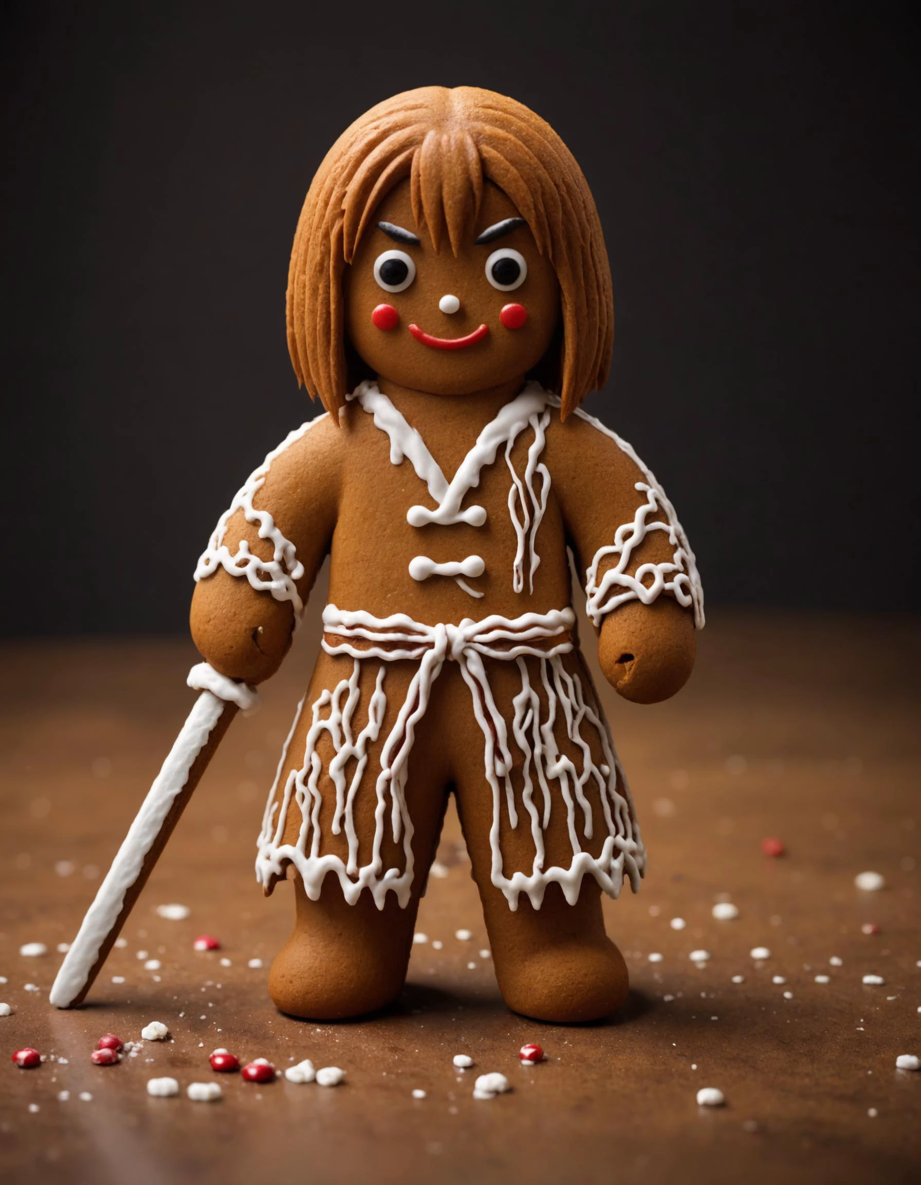 Gingerbread, icing, candy, <lora:GingerbreadStyle_epoch_10:0.7>, Male Sergeant Major of the Army , hyperdetailed, stunning, professional creative, Highres, cool colors, perfect background, gorgeous, luxury, complex artistic color composition, beautiful, radiant
