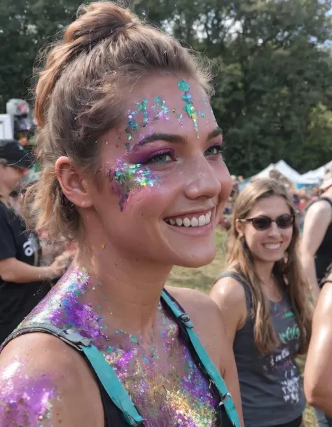 <lora:glitt3r:0.3>glitt3r a woman black background and color full body nude intricate pattern glitter sparkle