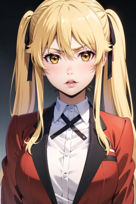 masterpiece, best quality, masterpiece,
1girl, solo, portrait, looking at viewer, saotome mary, (yellow hair), twintails,
school uniform, red jacket, medium breasts, (double breast:1.3),
<lora:kizukiKakeguruiSaotome_v10:0.9>