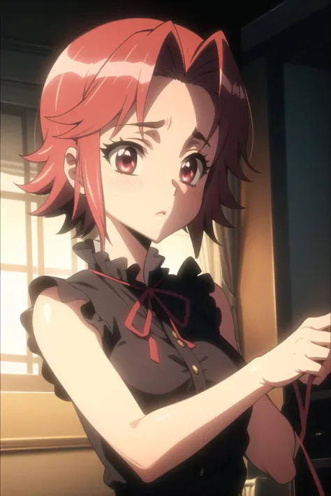 <lora:HOTD_v0.4:1>
maresato alice, black dress, red ribbon, upper body,, masterpiece, best quality, highly detailed
