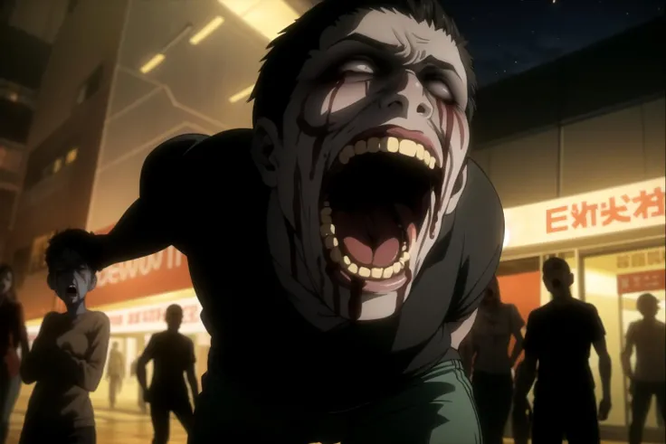 <lora:HOTD_v0.4:1>
zombies, night, blood, open mouth, teeth,, masterpiece, best quality, highly detailed