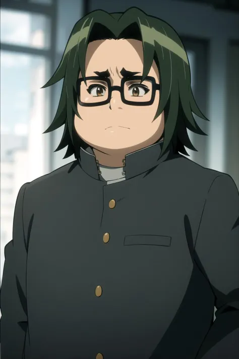 <lora:HOTD_v0.4:1>
hirano kouta,
gakuran, upper body, fat, glasses,, masterpiece, best quality, highly detailed