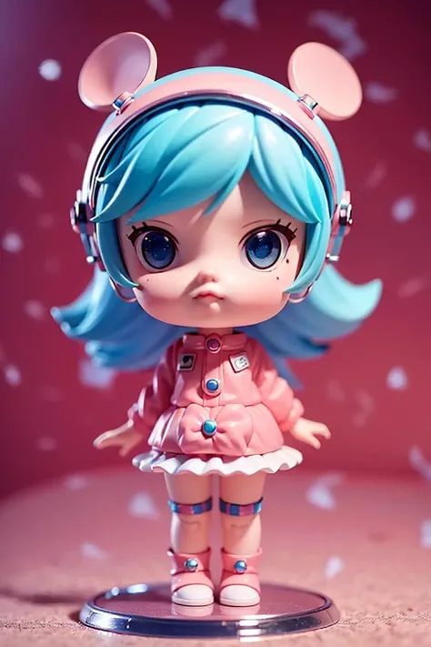 1girl, 3dmm, blindbox, portrait of chibi mollytoy toy girl wear pink astronaut costume, blue hair, pastel background, bokeh, <lora:ARWMollytoy:1> <lora:blindbox_V1Mix:0.6>