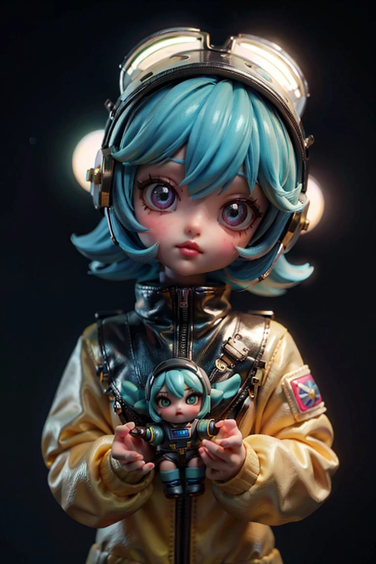 1girl, 3dmm, portrait of mollytoy toy girl wear astronaut costume, green hair, pastel background, bokeh, <lora:ARWMollytoy:1> <lora:3DMM_V12:0.4>