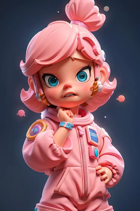 1girl, 3dmm, portrait of mollytoy toy girl wear astronaut costume, pink hair, pastel background, bokeh, <lora:ARWMollytoy:1> <lora:3DMM_V12:0.4>