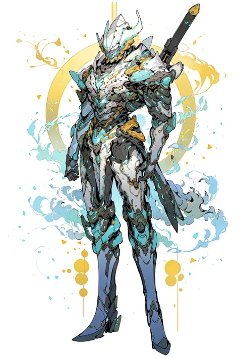 <lora:warframe:1>blue fire,solo,strong,mecha