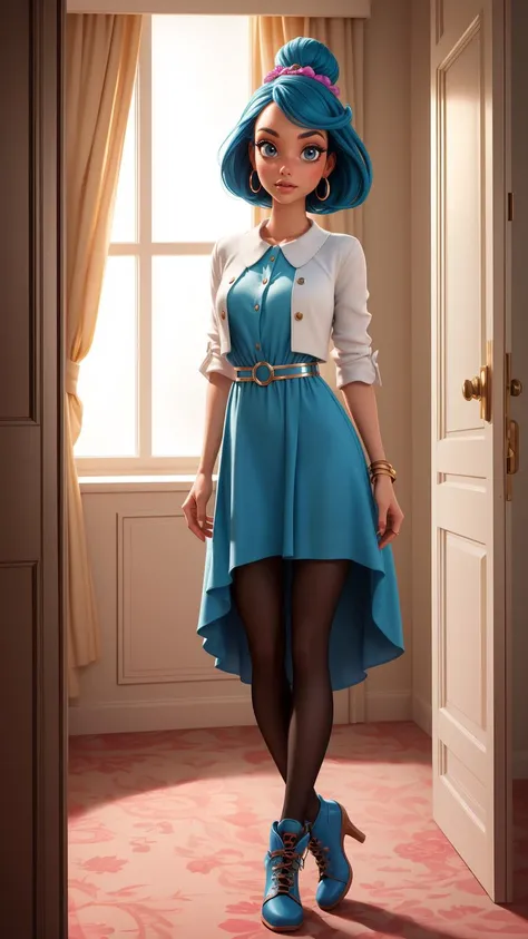 (Style: disney, pixar, 3d, animation, cartoon, ((high quality:1.2, masterpiece:1.2)), ultra sharpness, (8k resolution), absurd amount of details, atmospheric perspective, facing the camera, nsfw, sexy), "Envision a young woman with a slender build, rendered in the iconic Pixar animation style. Her appearance is imaginative and varies with each image generation, featuring expressive facial features, a range of skin tones, and vibrant hair colors. She's in the midst of a playful dress-up session inside a walk-in closet, which has been magically transformed into an intimate and glamorous space reminiscent of a Pixar movie scene. The closet, bathed in soft, ambient lighting from elegant fixtures, casts a warm glow that highlights its luxurious features and the array of clothing, shoes, and accessories, creating gentle shadows. This setting, with its plush carpet and decorative touches, exudes a cozy yet opulent atmosphere, perfect for selecting outfits.
Her wardrobe encompasses a wide range of styles and functions, from casual wear and formal attire to sportswear and innovative avant-garde pieces, each outfit uniquely changing to showcase the endless possibilities of fashion in a Pixar-inspired world. Footwear varies from stylish boots and elegant heels to comfortable flats and sneakers, each chosen to complement the outfit and setting. Jewelry options range from simple and elegant to bold and statement-making, selected to enhance the overall look.
Makeup and hairstyles are equally diverse and imaginative, with each new image presenting a look that ranges from natural and understated to dramatic and artistic, fitting the mood of the outfit and scene perfectly. The Pixar animation style brings these elements to life with its characteristic vibrancy, expressive detail, and a touch of whimsy.
Each image captures a different facet of fashion and style, reflecting creativity and versatility in clothing and personal expression, all within the captivating Pixar aesthetic. The AI is encouraged to experiment with combinations, creating a fresh and unique look every time, while the roomâs warm lighting accentuates each outfit, legwear, and shoes, showcasing her flair for fashion and attention to detail in her personal style."