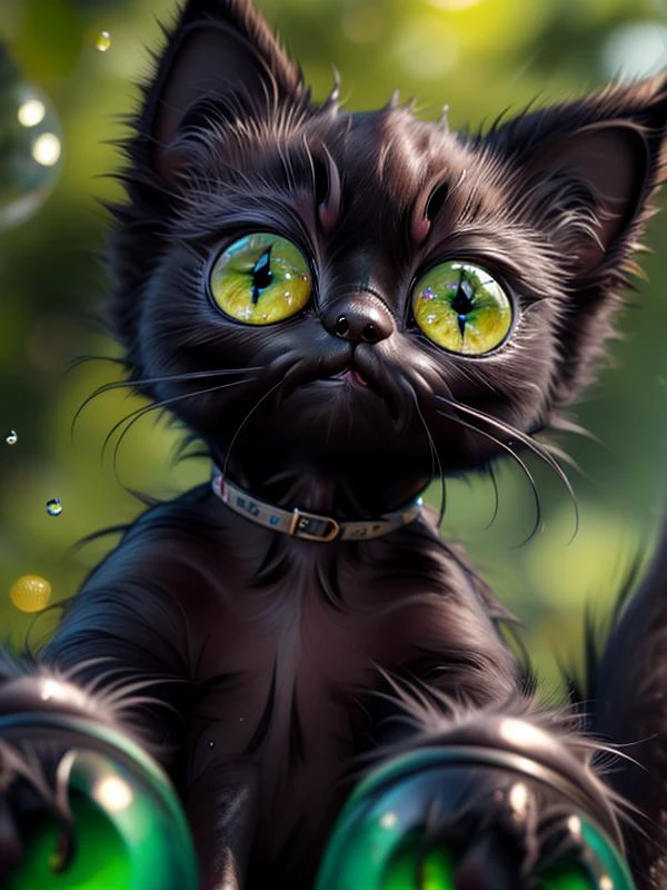 (3D:1.2),(Pui), (UHD:1.2),(Pixar:0.8),
(no humans:1.3), (from below:1.2),
((detailed:1.3) macro photography:1.3), (zooming in), (bokeh:1.2),
a cute (soaked)(wet fur:1.2)
(cute)(black kitten:1.4) (big green eyes:1.2)(mouth open:1.2),
looking at viewer, huge water droplets,